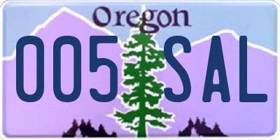 OR license plate 005SAL