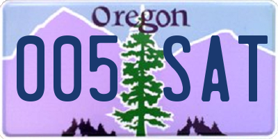 OR license plate 005SAT