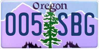 OR license plate 005SBG