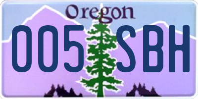 OR license plate 005SBH