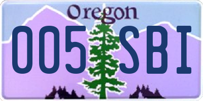 OR license plate 005SBI