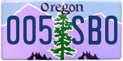 OR license plate 005SBO