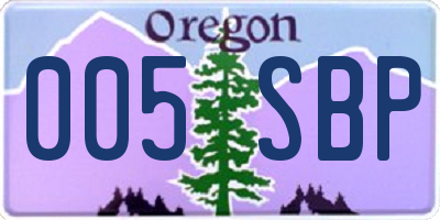 OR license plate 005SBP
