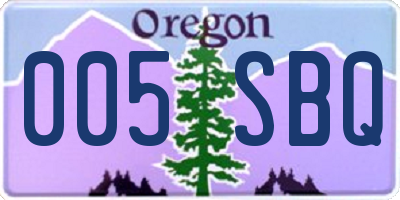 OR license plate 005SBQ