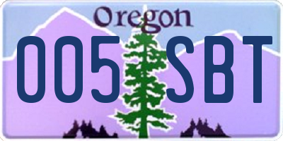 OR license plate 005SBT