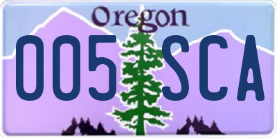 OR license plate 005SCA