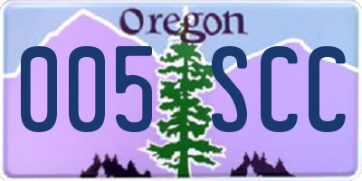 OR license plate 005SCC