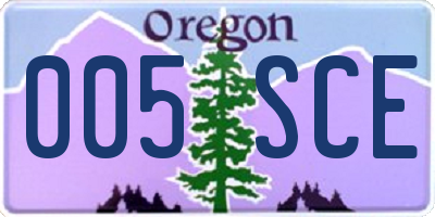 OR license plate 005SCE
