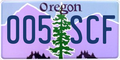 OR license plate 005SCF