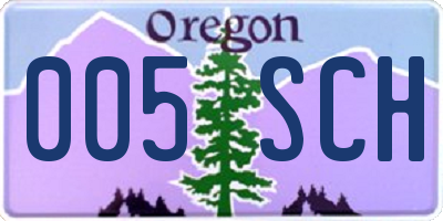 OR license plate 005SCH