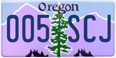 OR license plate 005SCJ
