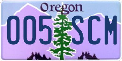 OR license plate 005SCM