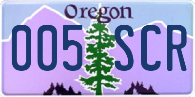 OR license plate 005SCR