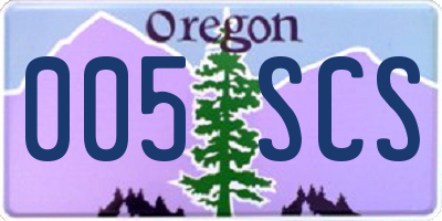 OR license plate 005SCS