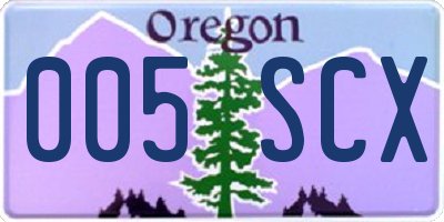 OR license plate 005SCX