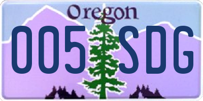 OR license plate 005SDG
