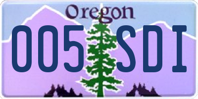 OR license plate 005SDI