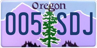 OR license plate 005SDJ