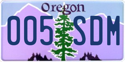 OR license plate 005SDM