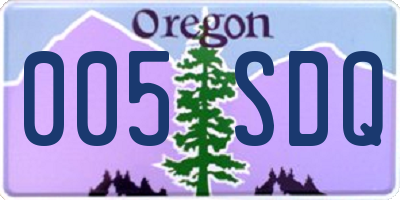 OR license plate 005SDQ