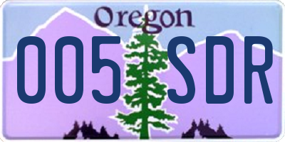 OR license plate 005SDR