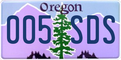 OR license plate 005SDS