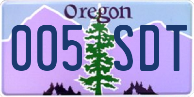 OR license plate 005SDT