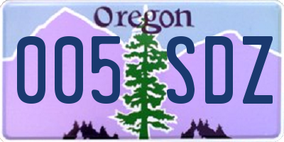 OR license plate 005SDZ