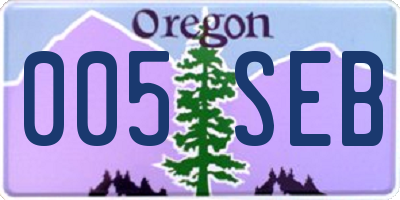 OR license plate 005SEB