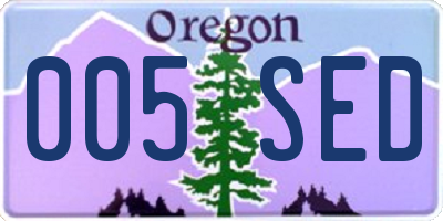 OR license plate 005SED