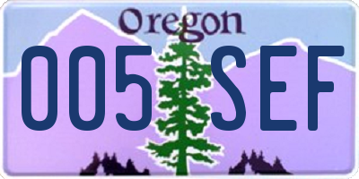OR license plate 005SEF