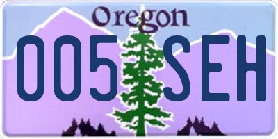 OR license plate 005SEH