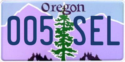 OR license plate 005SEL