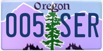 OR license plate 005SER