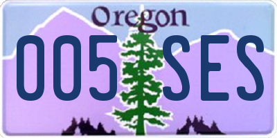 OR license plate 005SES