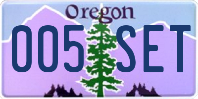 OR license plate 005SET