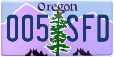 OR license plate 005SFD