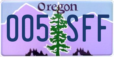OR license plate 005SFF
