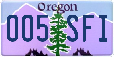 OR license plate 005SFI