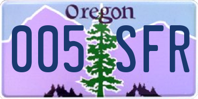 OR license plate 005SFR