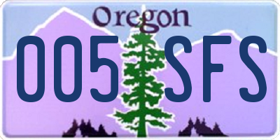 OR license plate 005SFS