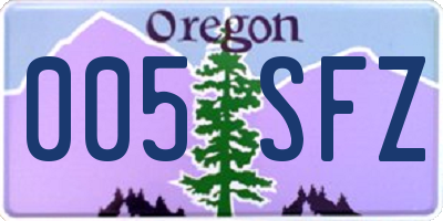OR license plate 005SFZ