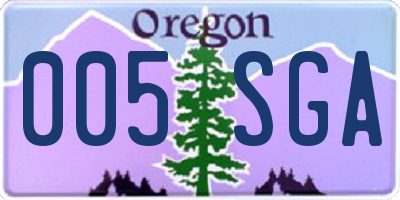 OR license plate 005SGA