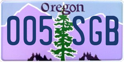 OR license plate 005SGB