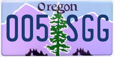 OR license plate 005SGG