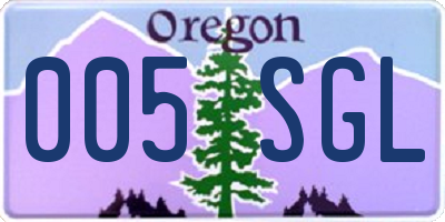 OR license plate 005SGL