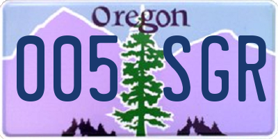 OR license plate 005SGR