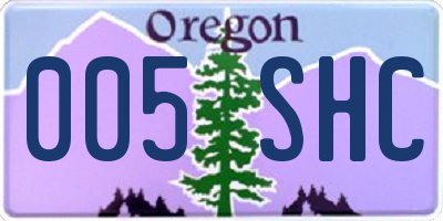 OR license plate 005SHC