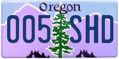 OR license plate 005SHD
