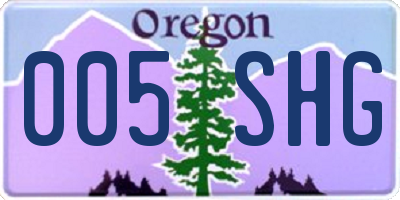 OR license plate 005SHG